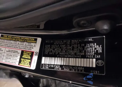 2021 Toyota Camry Le Hybrid from USA, damaged, VIN 4T1C31AK8MU024440